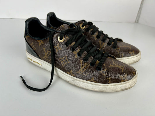 Louis Vuitton Monogram Canvas Patent Leather Front Row Sneakers - Size 37