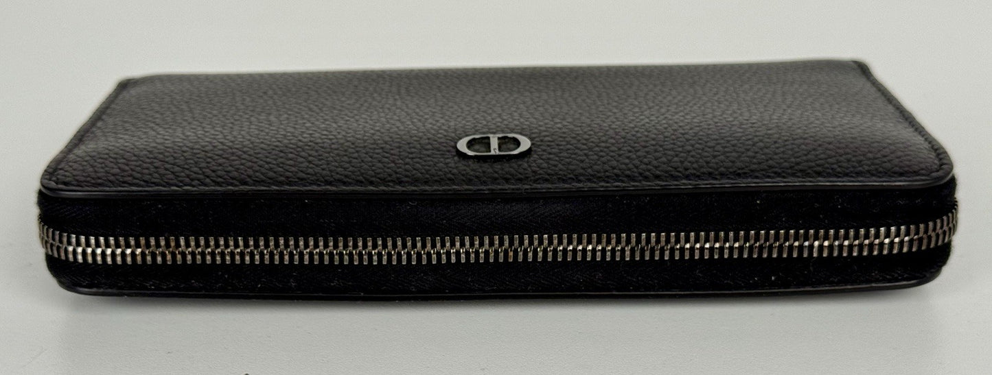 Dior Noir Black Leather Long Wallet