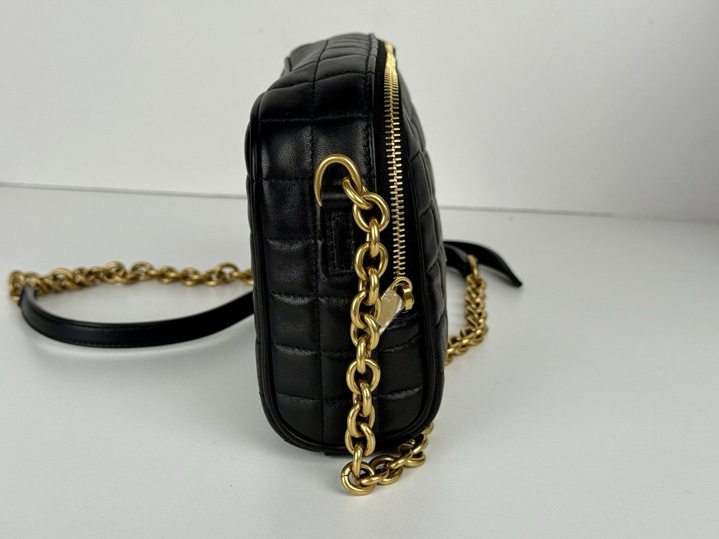 Saint Laurent Cassandre Mini Camera Bag in Quilted Soft Mat Leather