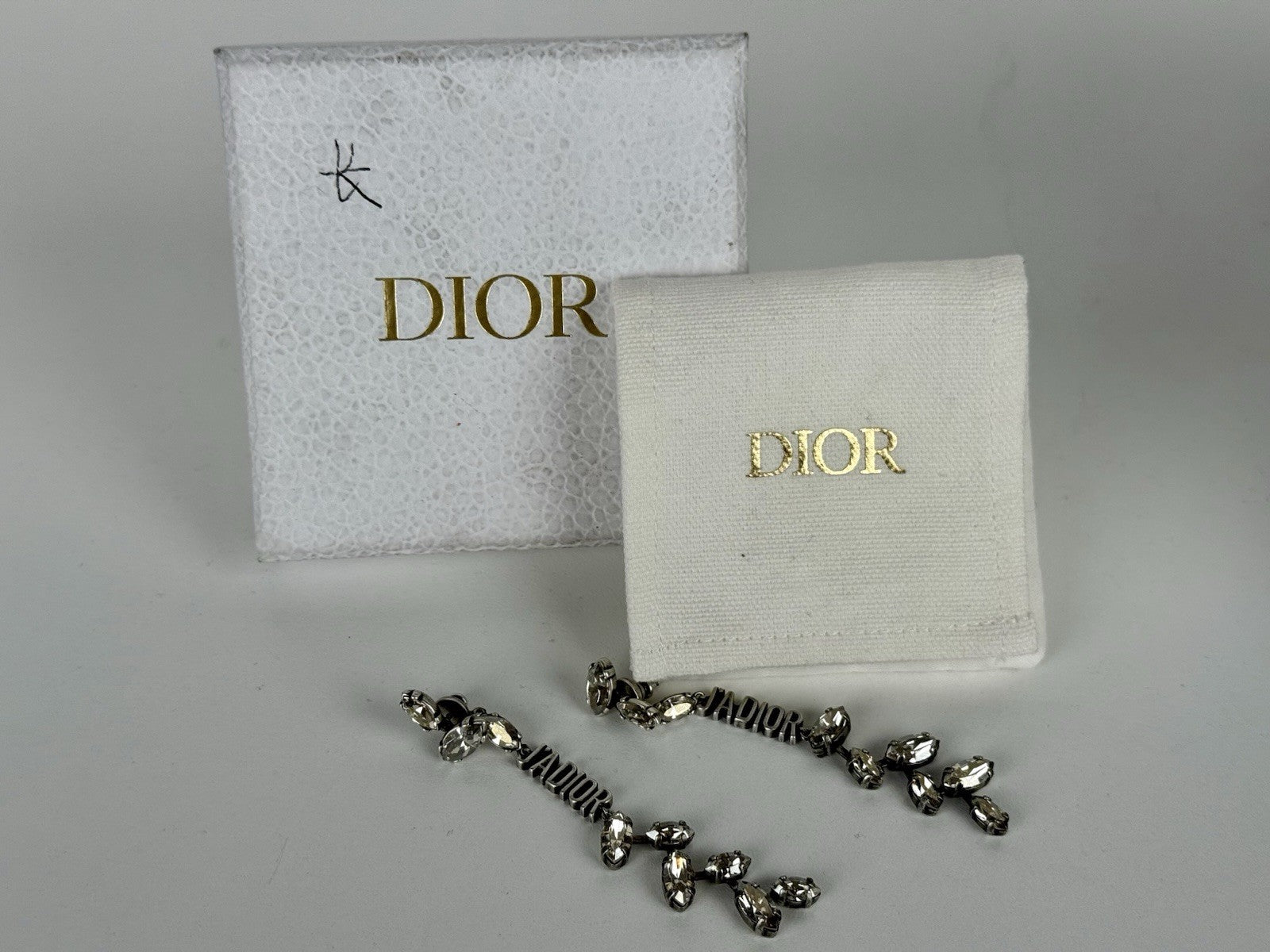 Christian Dior Jadior Rhinestone Drop Earrings