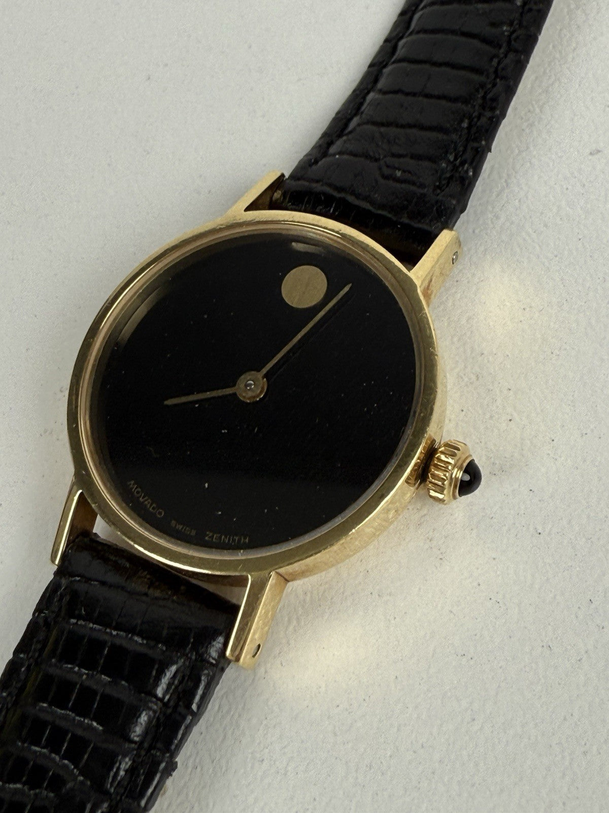 Movado Zenith 14k yellow gold Watch black dial 23mm