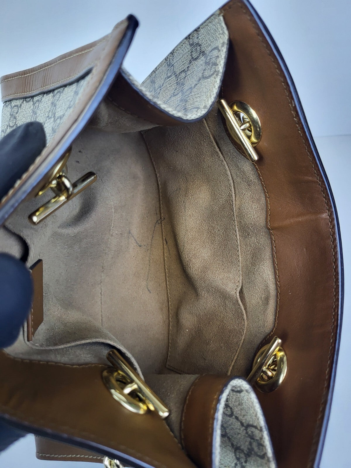 Gucci Padlock Shoulder Bag Small Brown Canvas Shoulder Bag