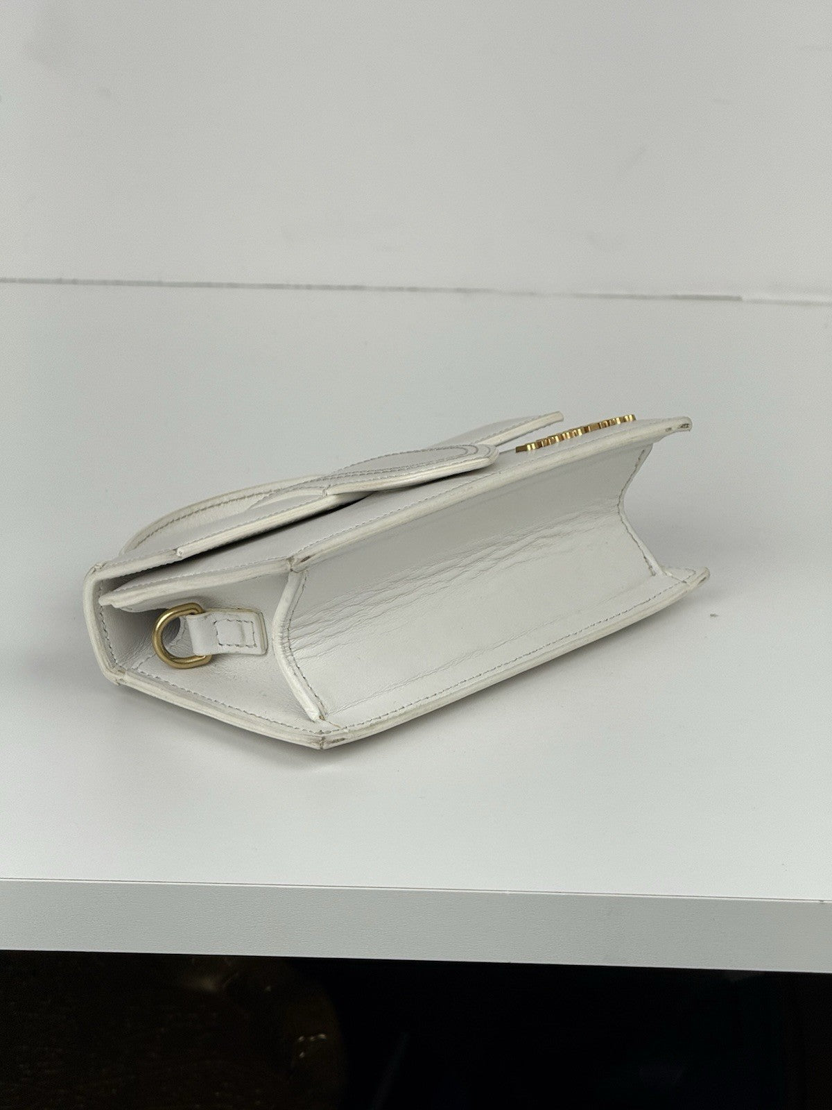 JACQUEMUS Calfskin Le Bambino White Bag