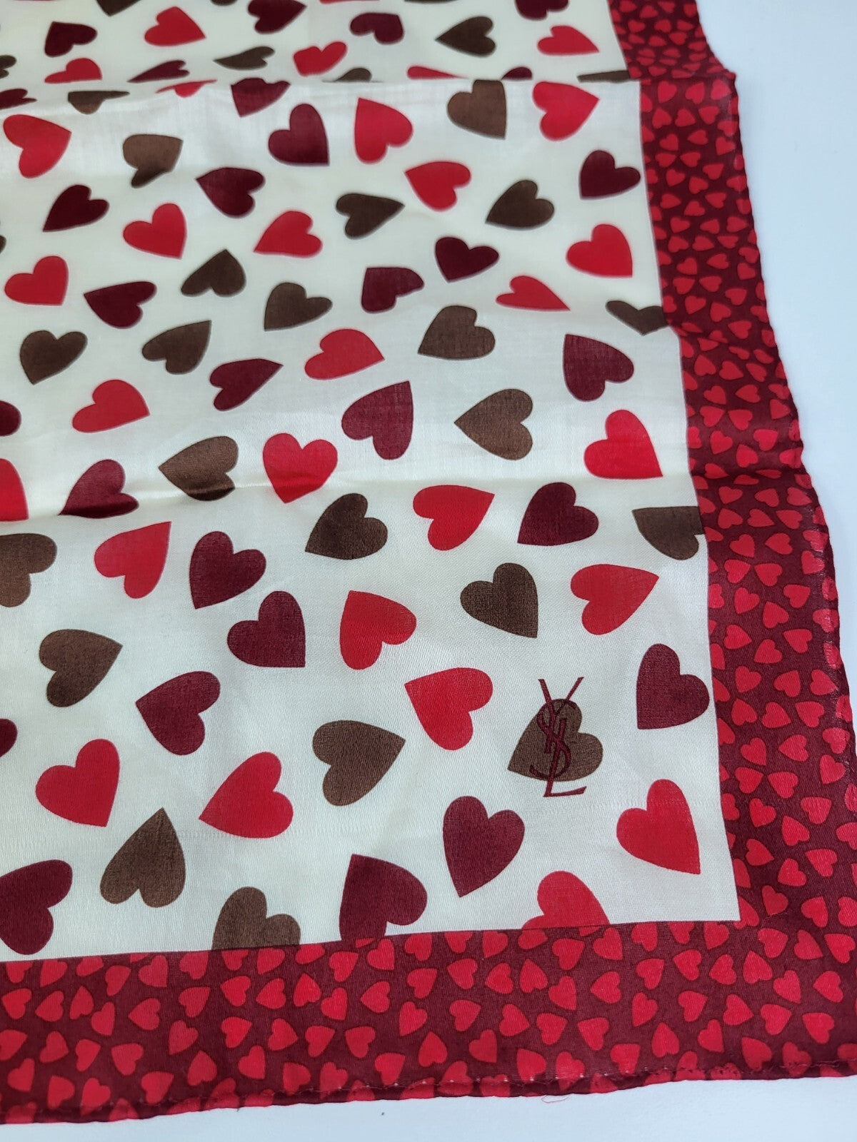 Saint Laurent Hearts Scarf Red