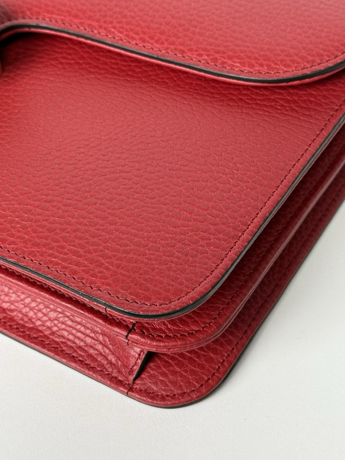 Gucci Interlocking G Red Leather Shoulder Women's Bag