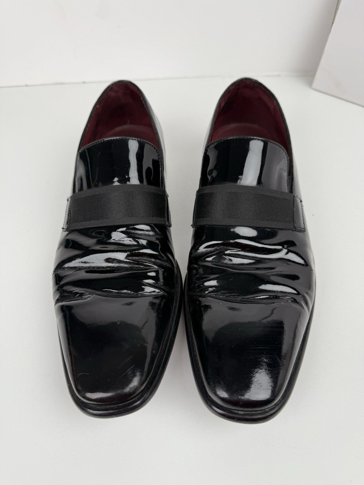 Hugo Boss Mellion Black Patent Leather Tuxedo Shoes Mens US 9.5 Formal