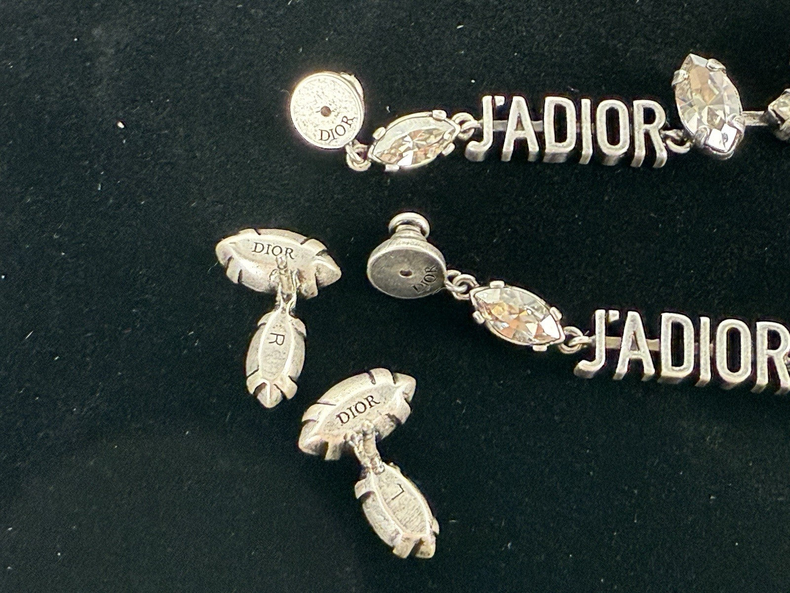 Christian Dior Jadior Rhinestone Drop Earrings