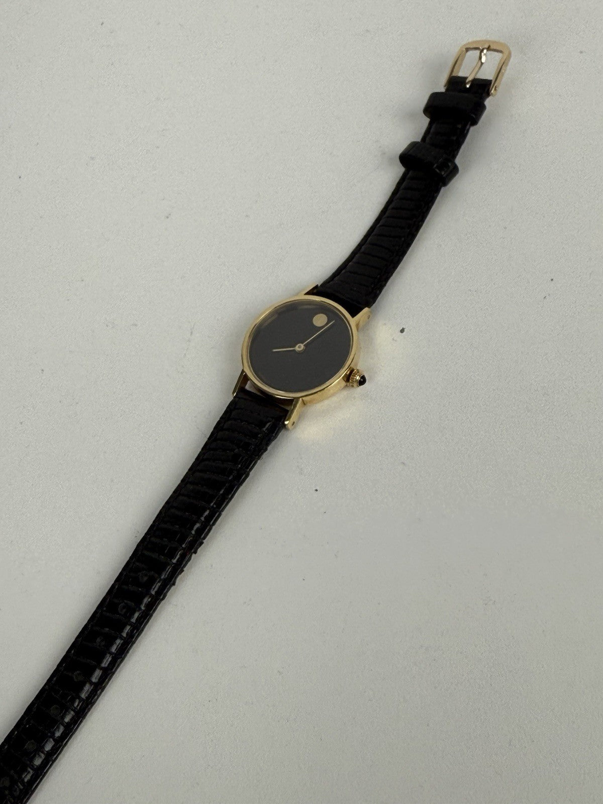 Movado Zenith 14k yellow gold Watch black dial 23mm