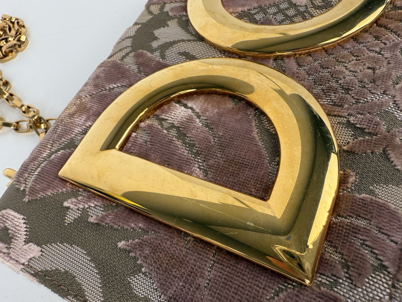 Dolce and Gabbana Pink Corduroy and Leather DG Girls Shoulder Bag