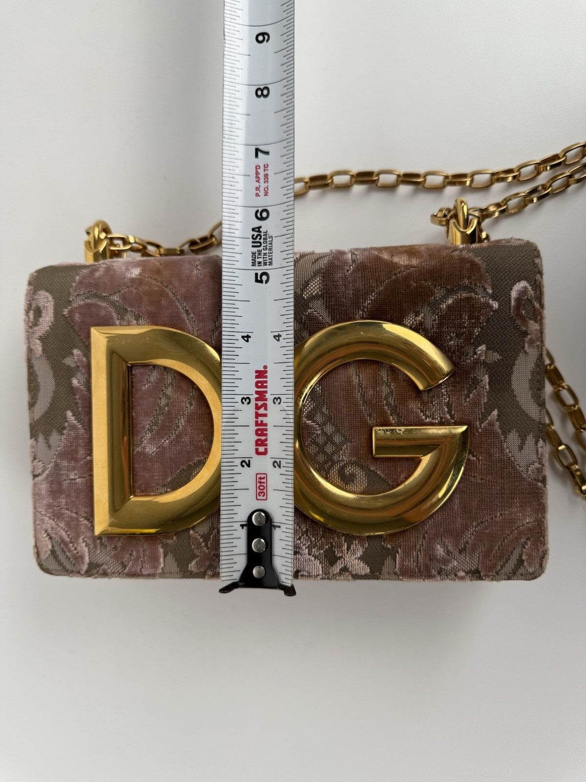 Dolce and Gabbana Pink Corduroy and Leather DG Girls Shoulder Bag