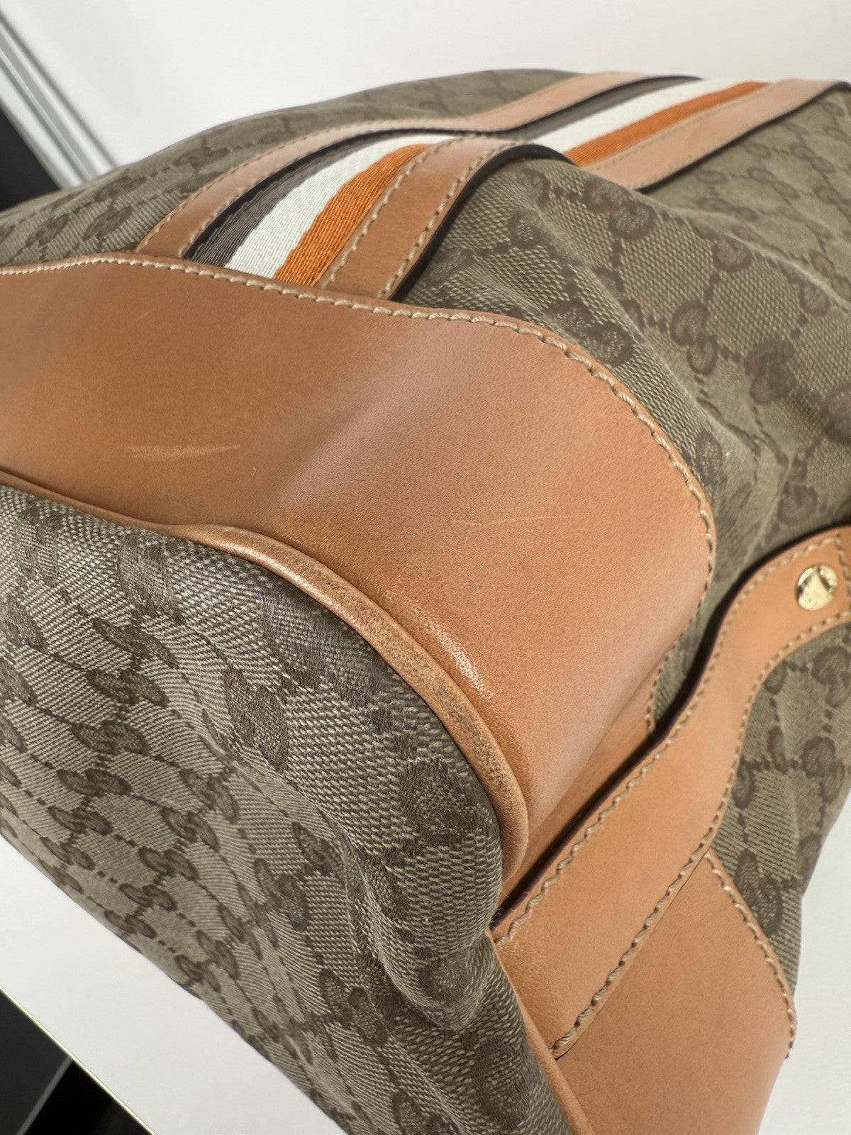 Gucci Canvas Messenger Luggage Bag Large
