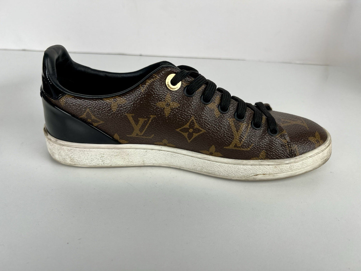 Louis Vuitton Monogram Canvas Patent Leather Front Row Sneakers - Size 37