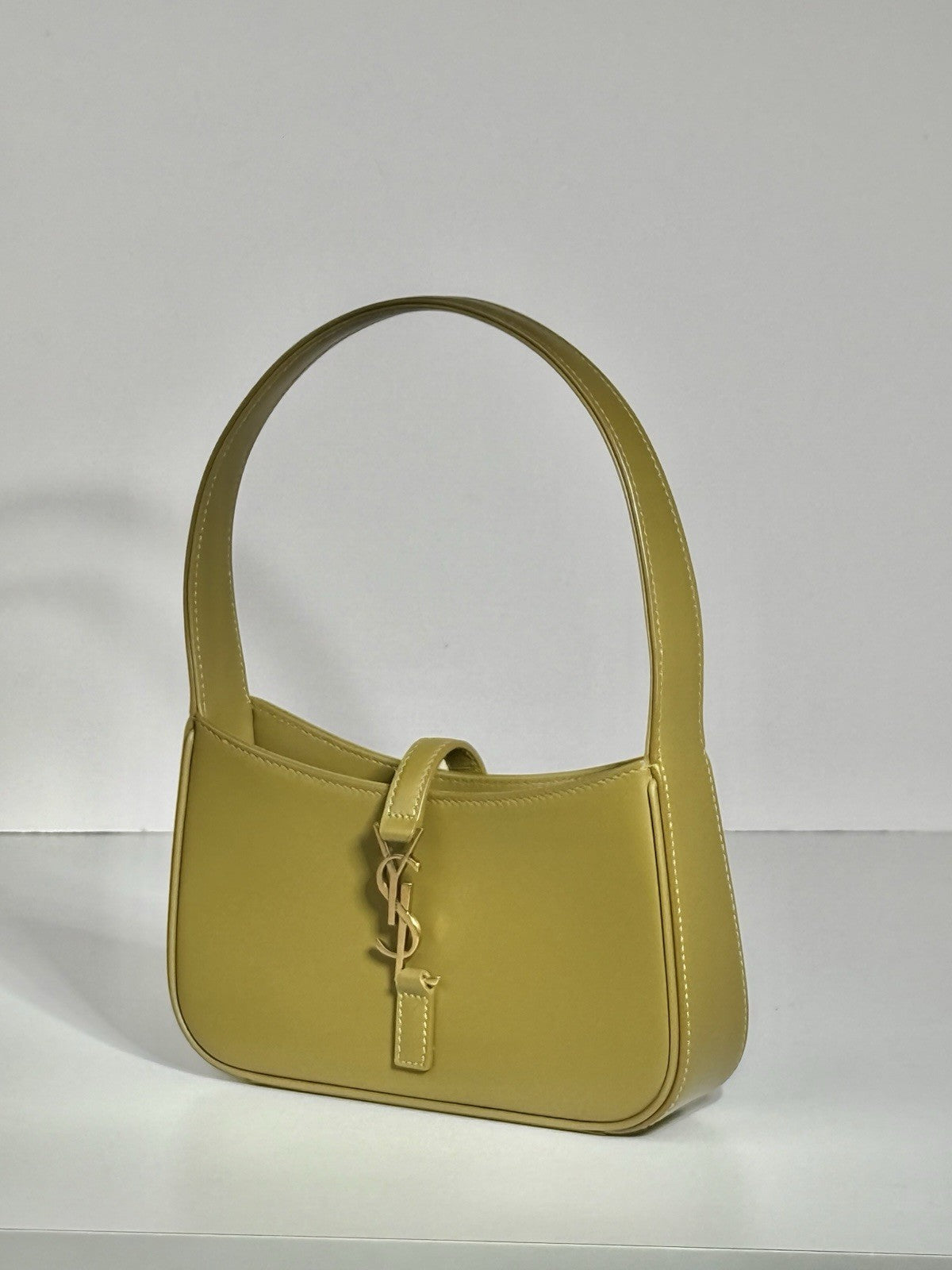 Saint Laurent Olive Smooth Calfskin Mini Le 5 À 7 Hobo