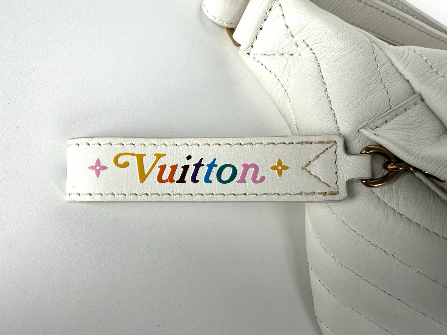 Louis Vuitton Calfskin Leather New Wave Bumbag Belt Bag for Women in White