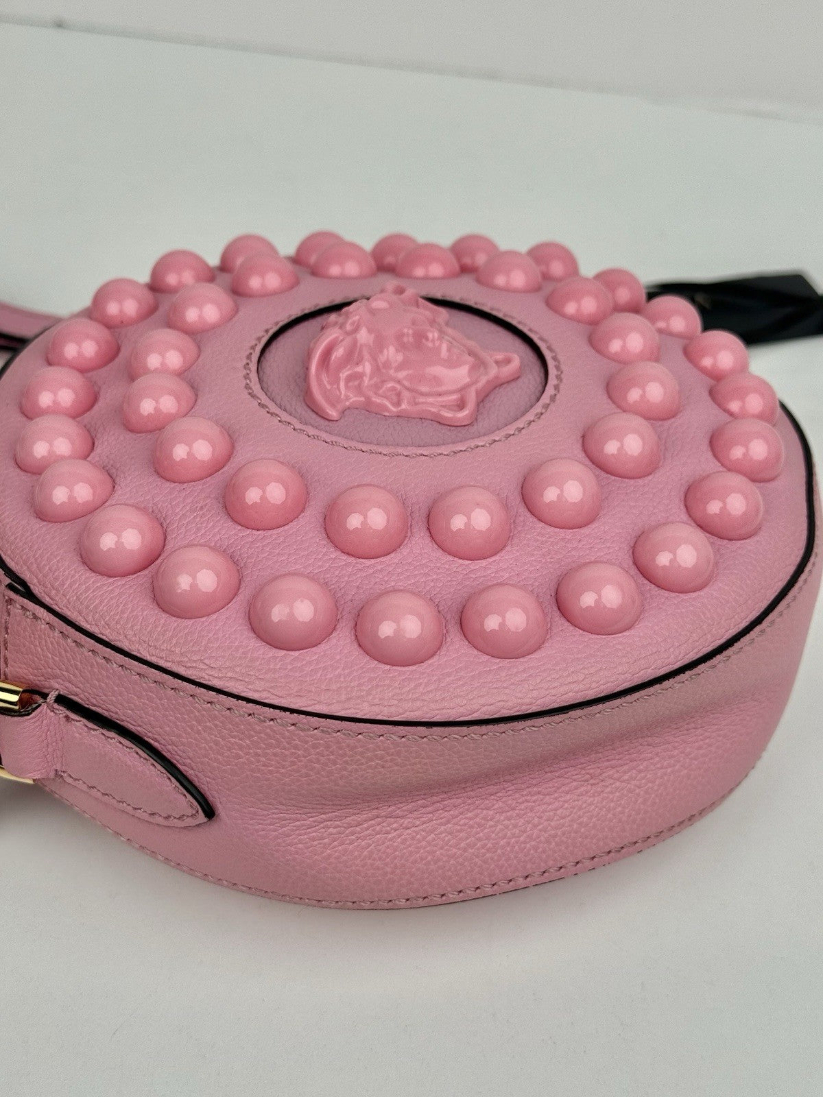 Versace Bag Versus La Medusa Studded Round Camera Bag