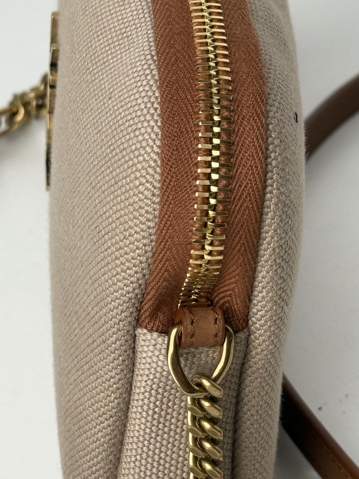 Saint Laurent Lambskin Quilted Gaby Zipped Crossbody Bag Brown