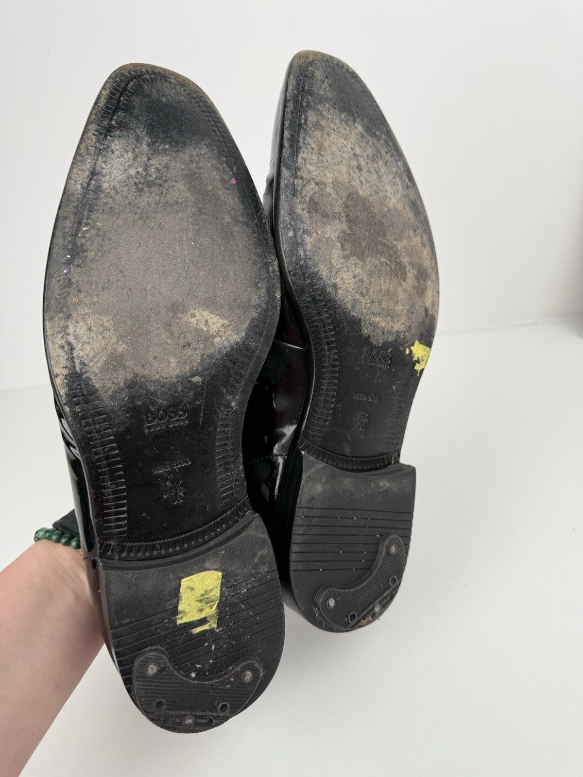 Hugo Boss Mellion Black Patent Leather Tuxedo Shoes Mens US 9.5 Formal