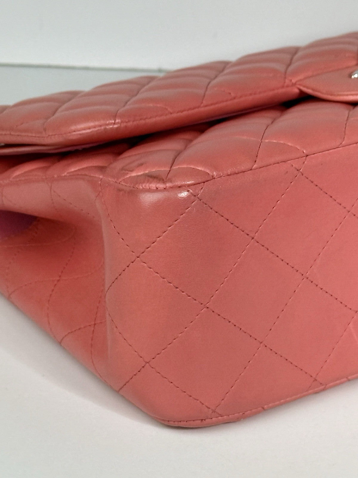 Chanel Jumbo Double Flap Calfskin Shoulder Bag Peach