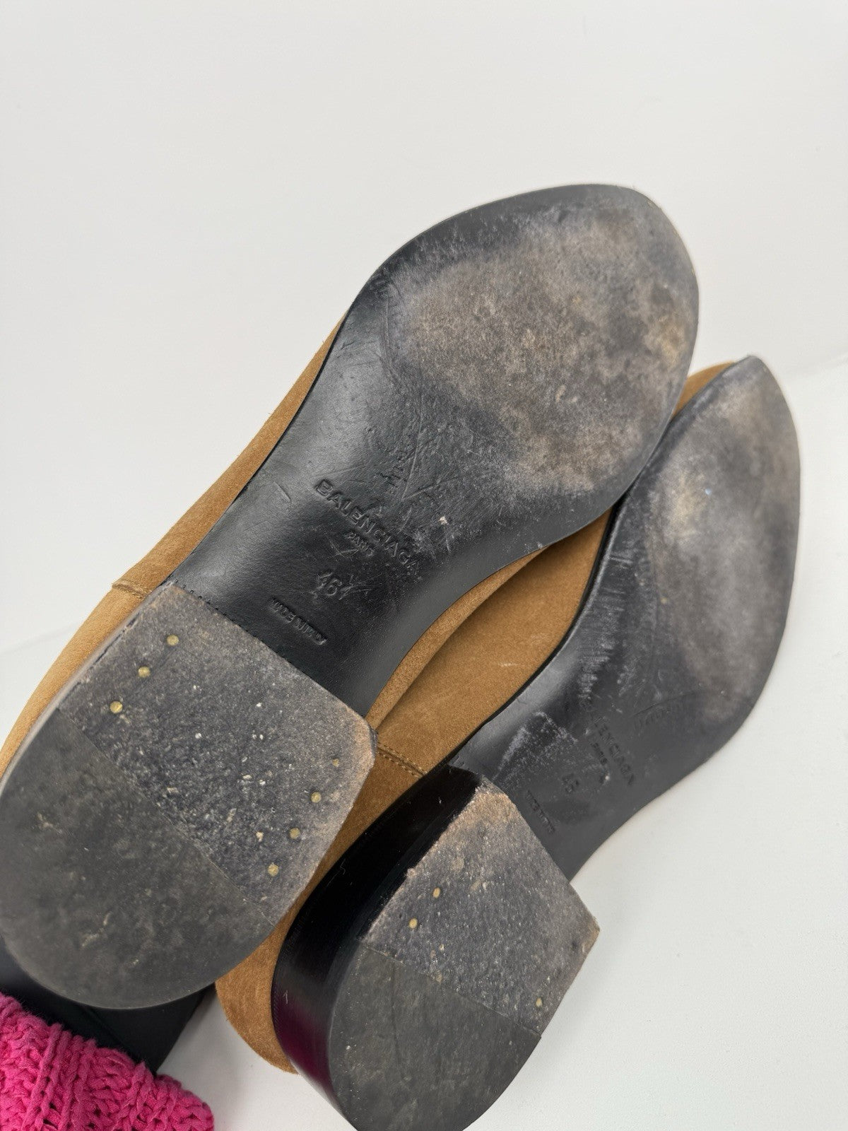 Balenciaga Suede Chelsea Boots Size 46 Sand Brown