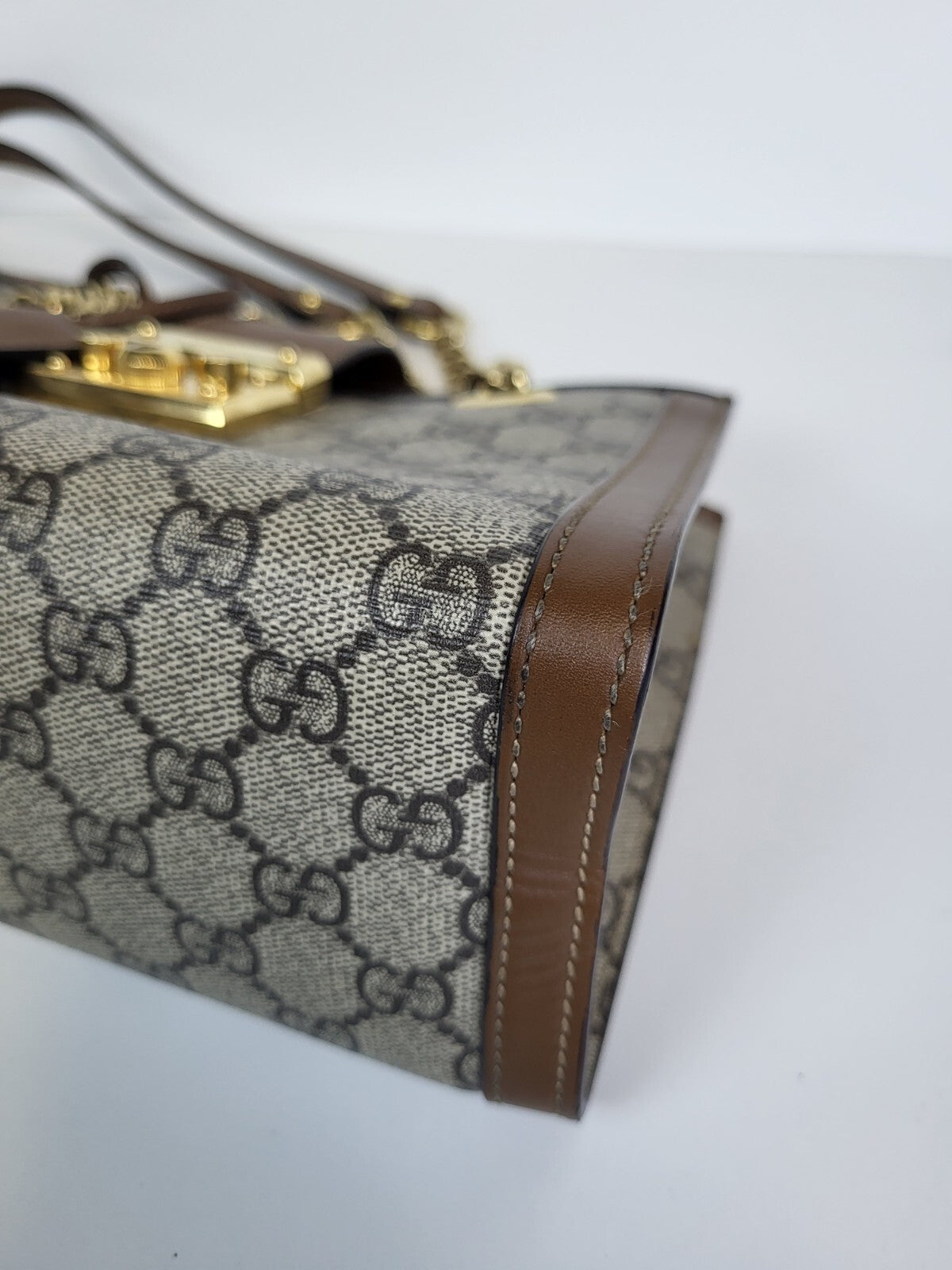 Gucci Padlock Shoulder Bag Small Brown Canvas Shoulder Bag