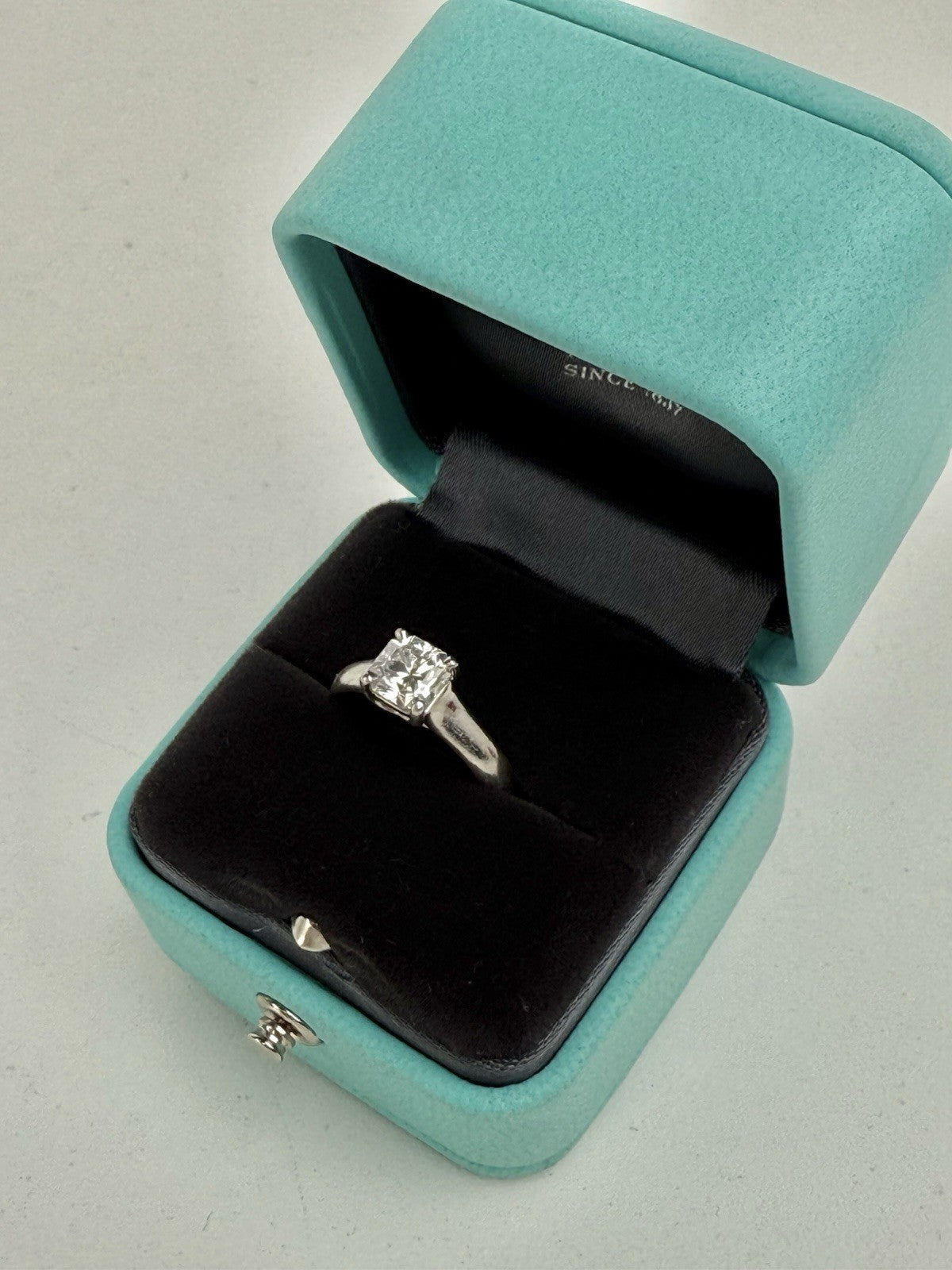 Tiffany Co Lucid Platinum 1ct F Color Diamond Ring Size 6.5
