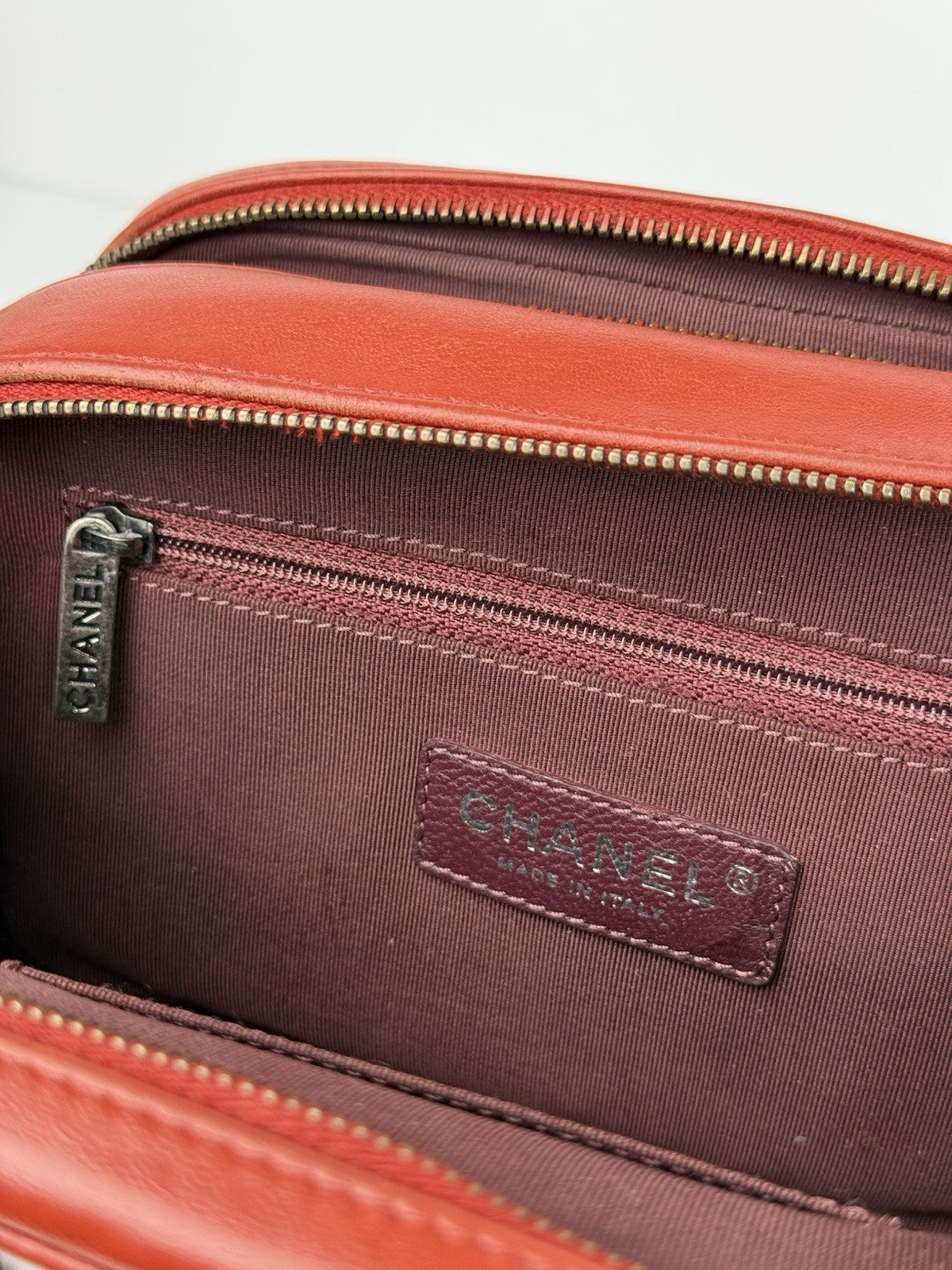 Chanel Coco Boy Quilted Leather Mini Bag Red