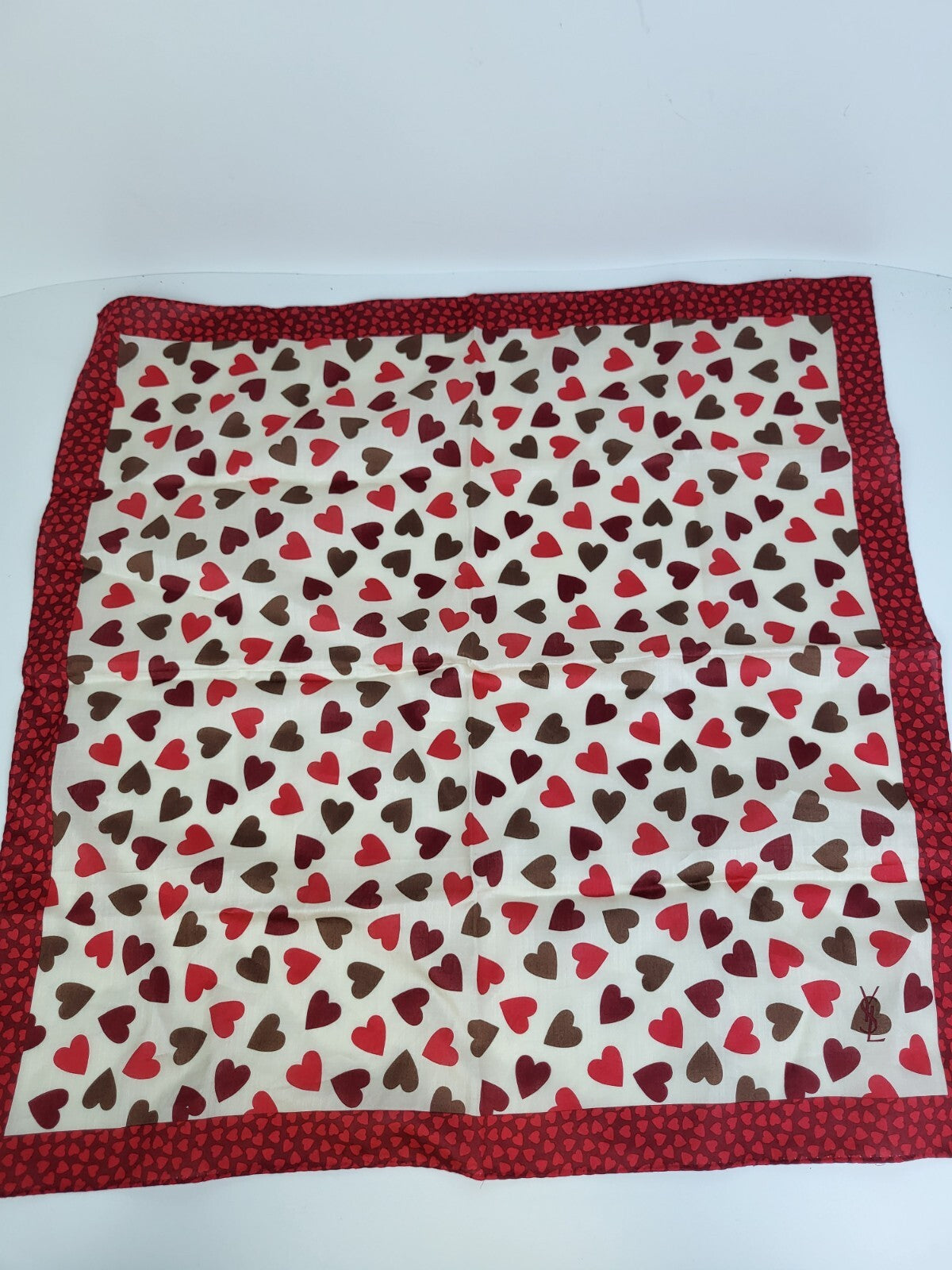 Saint Laurent Hearts Scarf Red