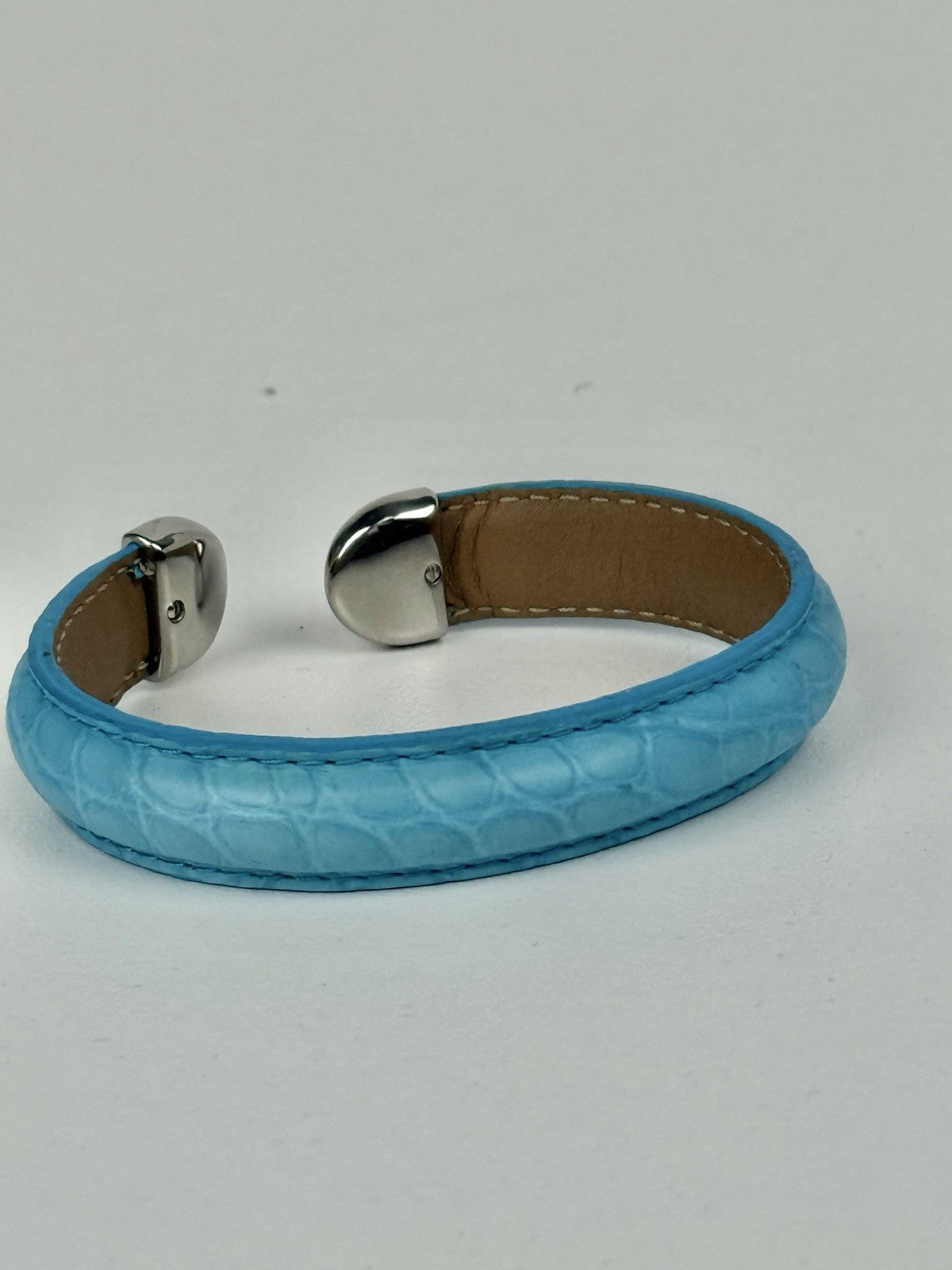 Jean Rousseau NEPTUNE BRACELET INDIAN Blue Alligator Leather