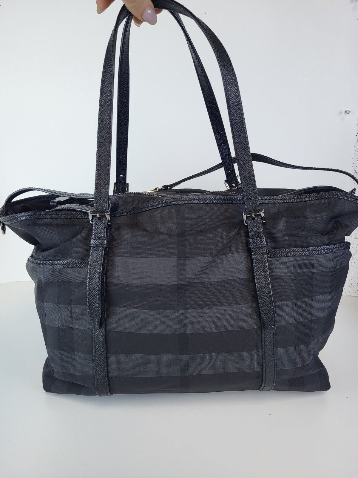 Burberry Kids' Check Print Diaper Bag Black