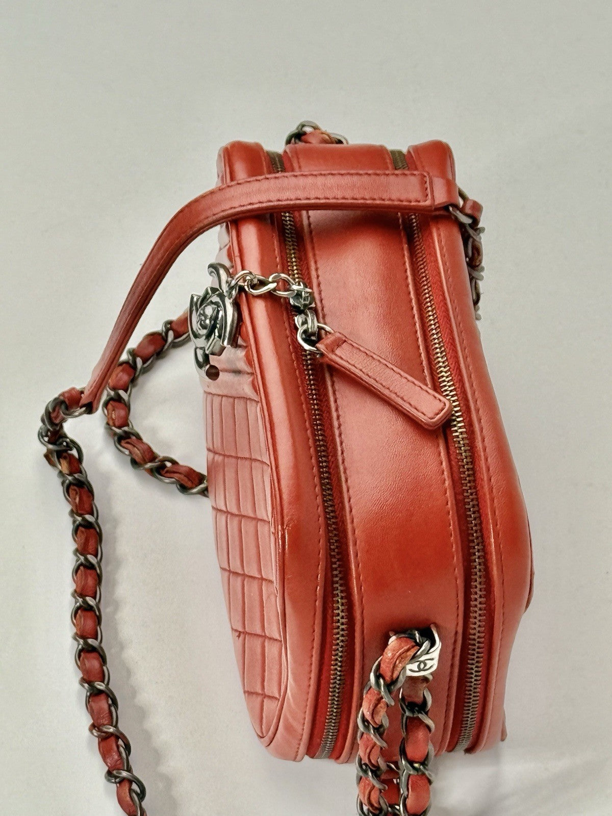 Chanel Coco Boy Quilted Leather Mini Bag Red