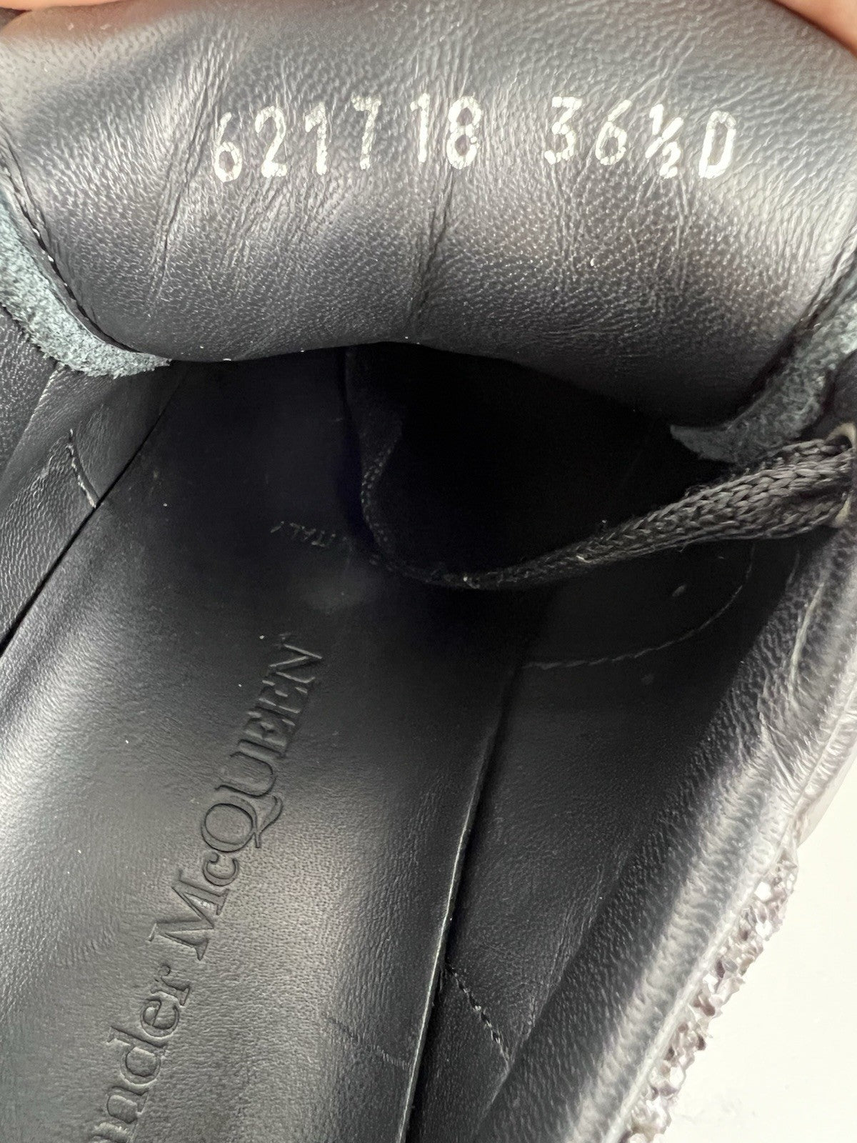 Alexander McQueen Sneakers Black Leather Size 36 Us 6,5