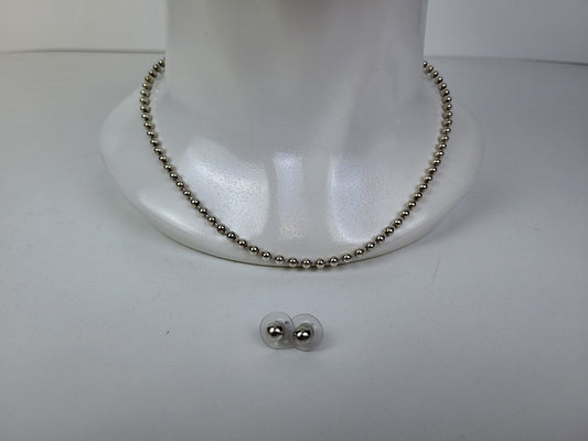 925 Sterling Silver Necklace And Earrings Set