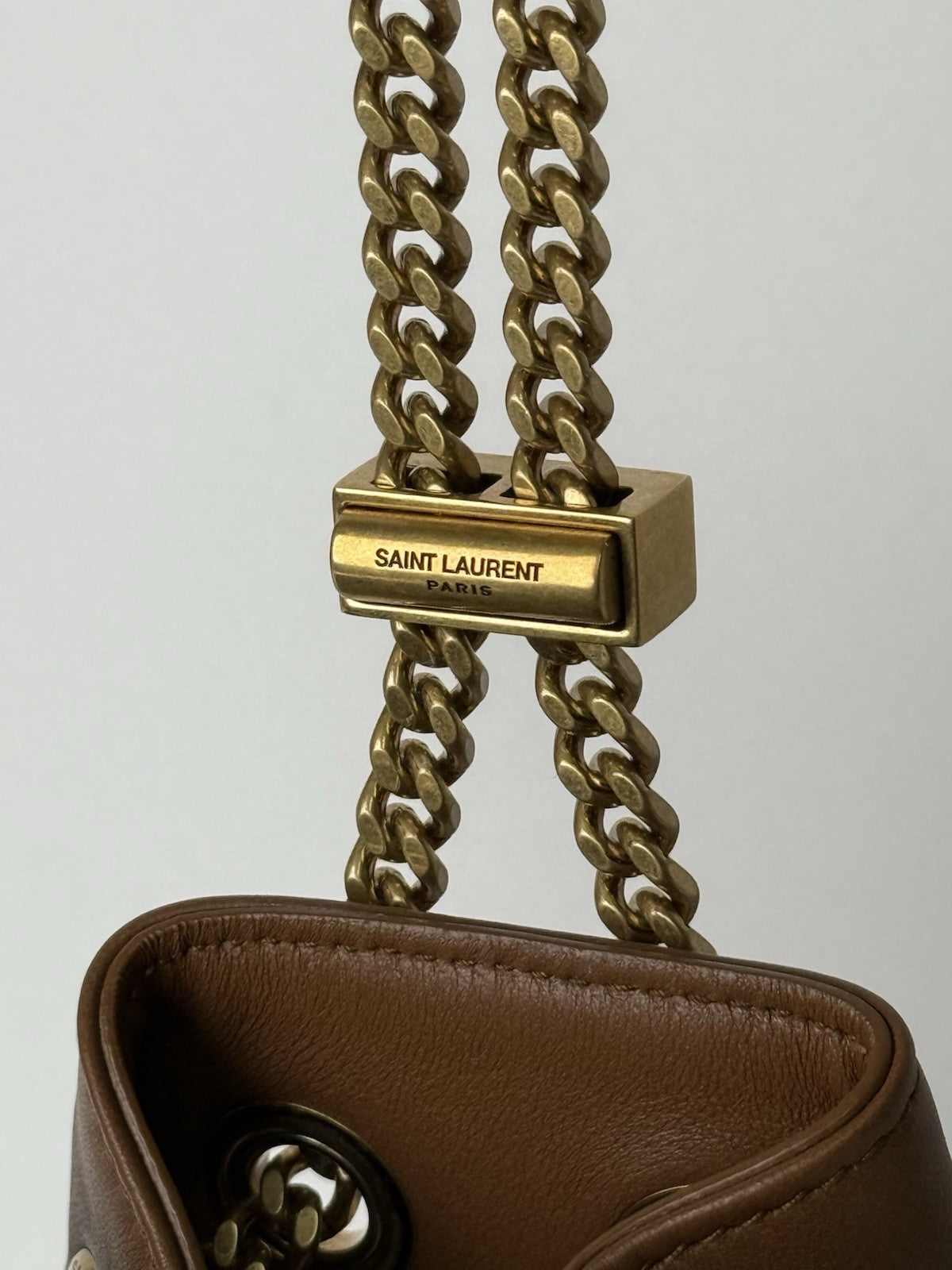 Saint Laurent Joe Nano Quilted Bucket Bag Brown