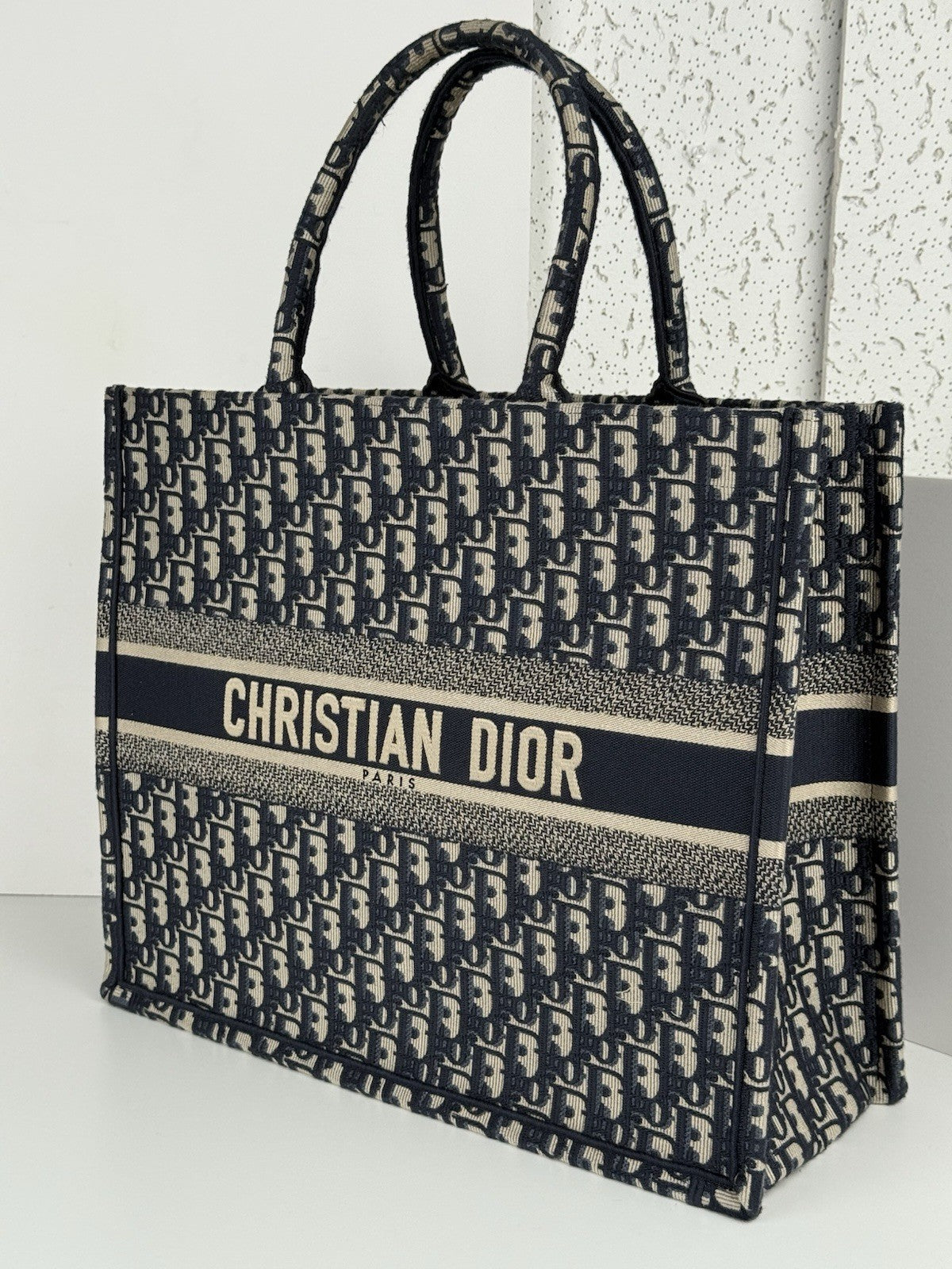 Christian Dior Oblique Large Book Tote Women's Bag in Blue