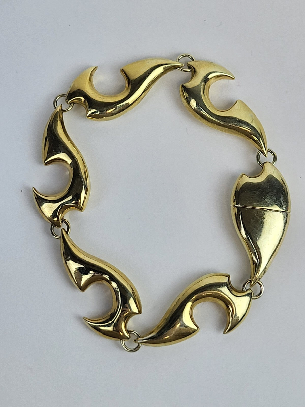 Bottega Veneta Sharp Link Bracelet Sterling Silver 18k Plated Vermeil Size M