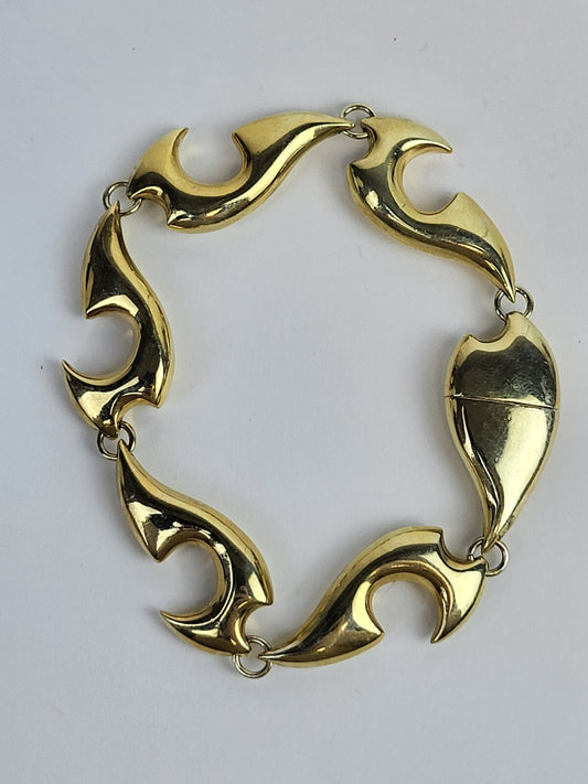 Bottega Veneta Sharp Link Bracelet Sterling Silver 18k Plated Vermeil Size M