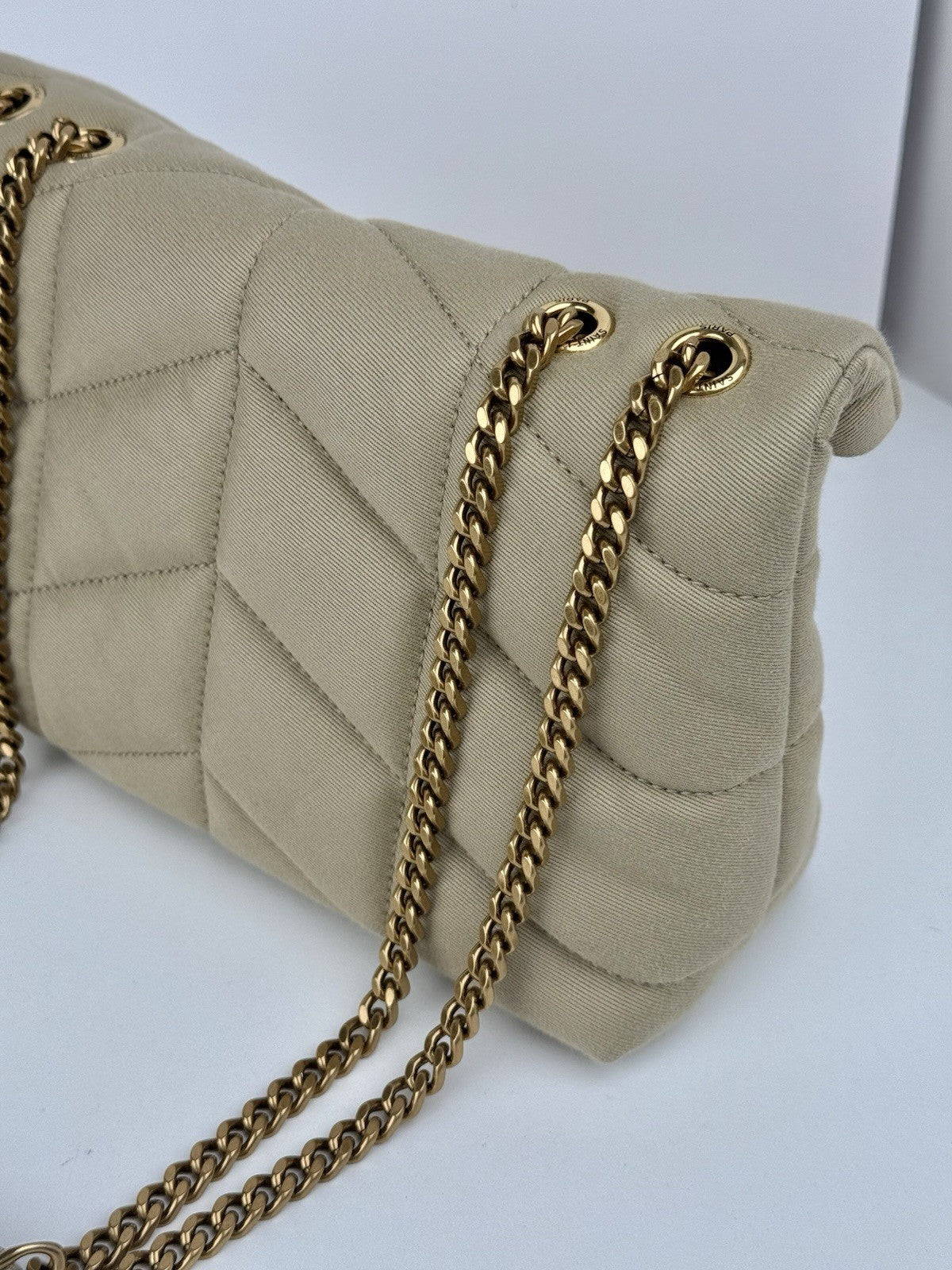 Saint Laurent Puffer Toy quilted Canvas Shoulder Bag