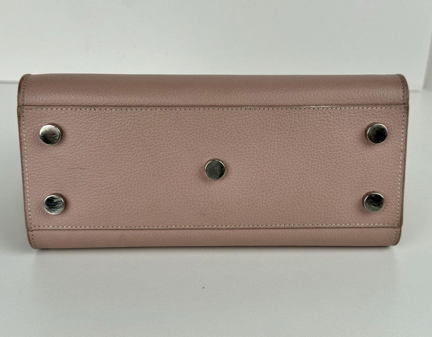 SAINT LAURENT Calfskin Leather Sac De Jour Rose