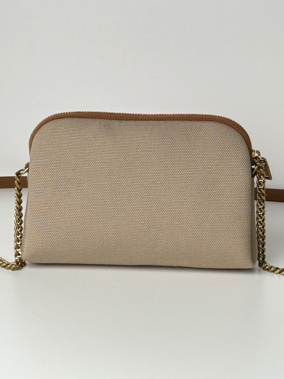 Saint Laurent Lambskin Quilted Gaby Zipped Crossbody Bag Brown