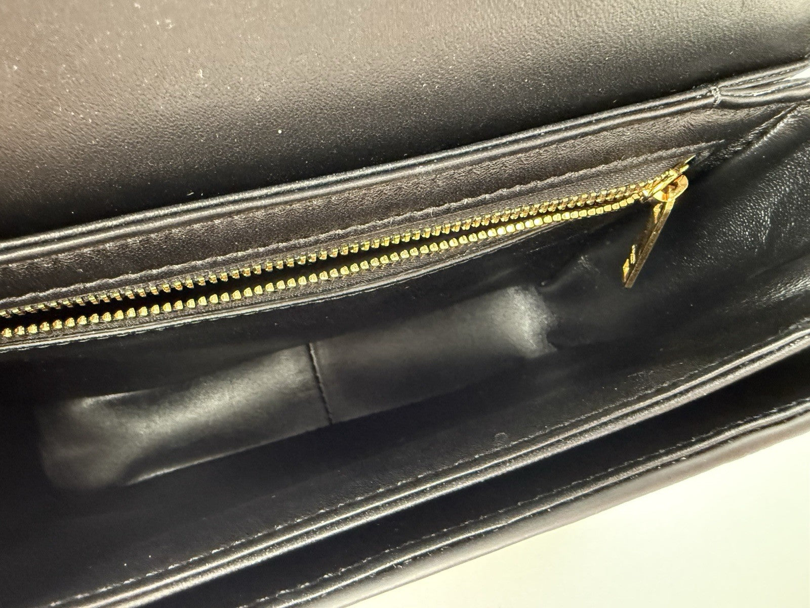 CELINE Teen Triomphe Lizard Black Women's Shoulder Bag