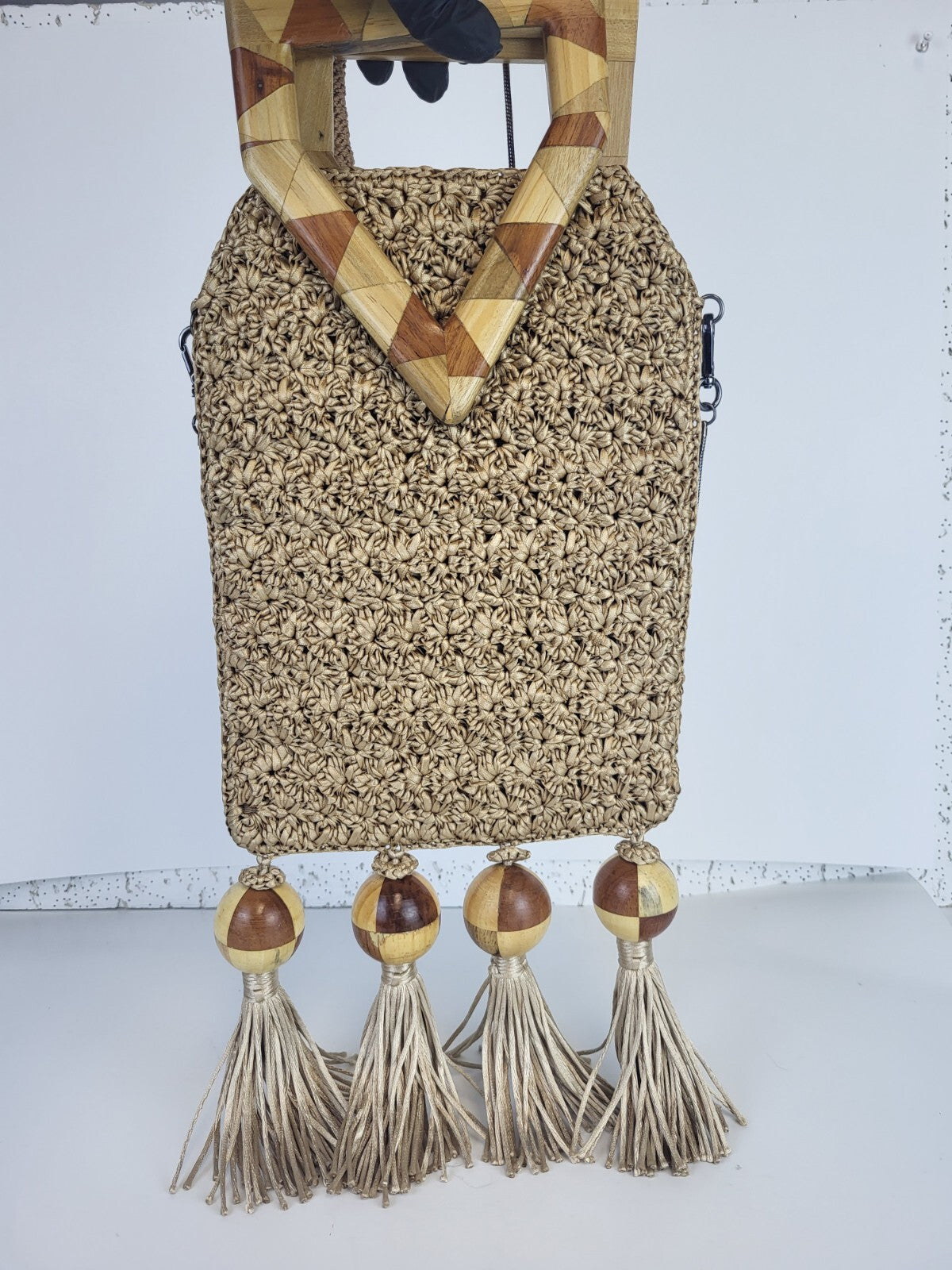 CATARINA MINA Tiwa tasseled crochet toteBag