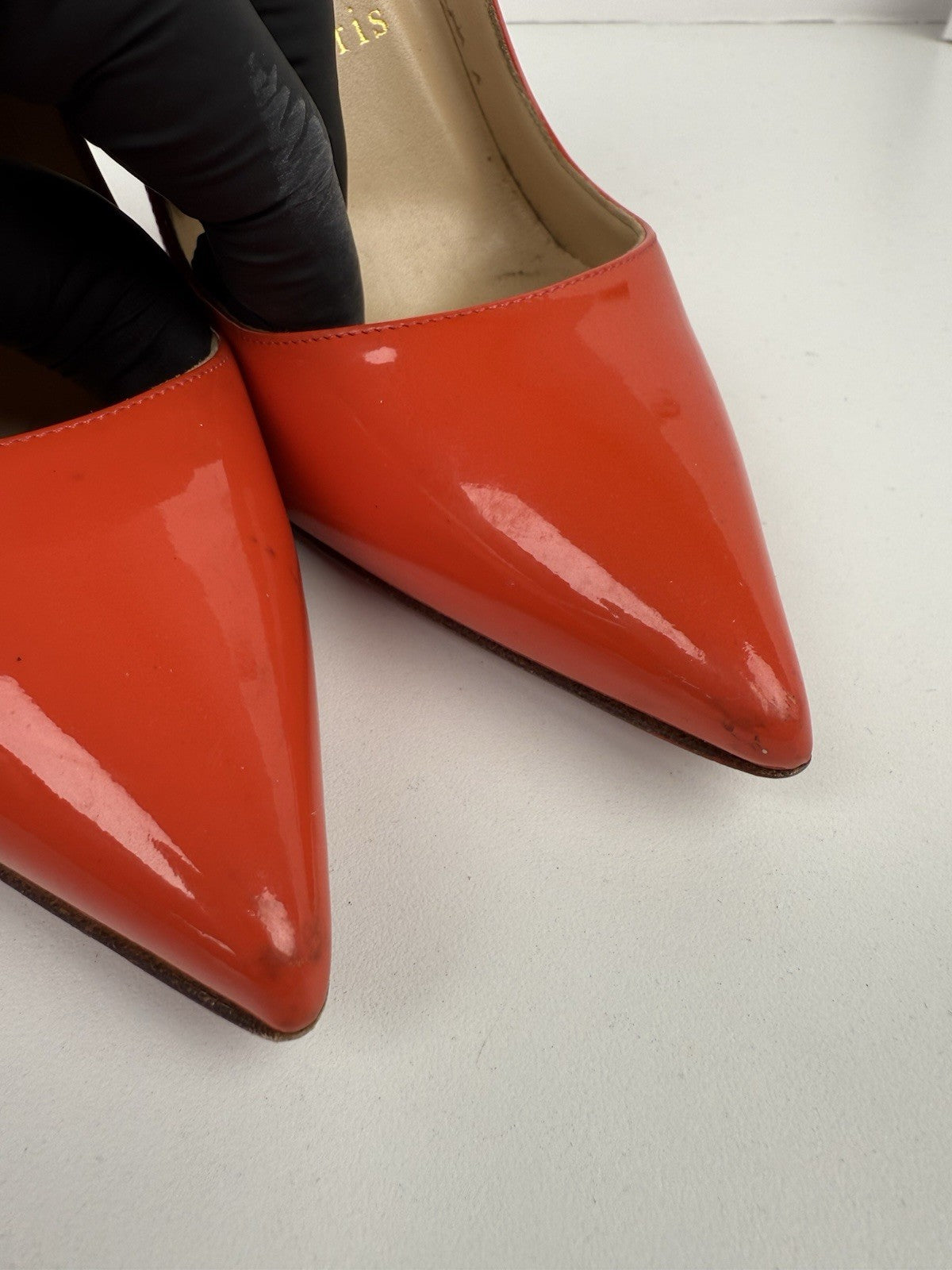 Christian Louboutin Pattern Leather Pumps Orange Size 36 / 6