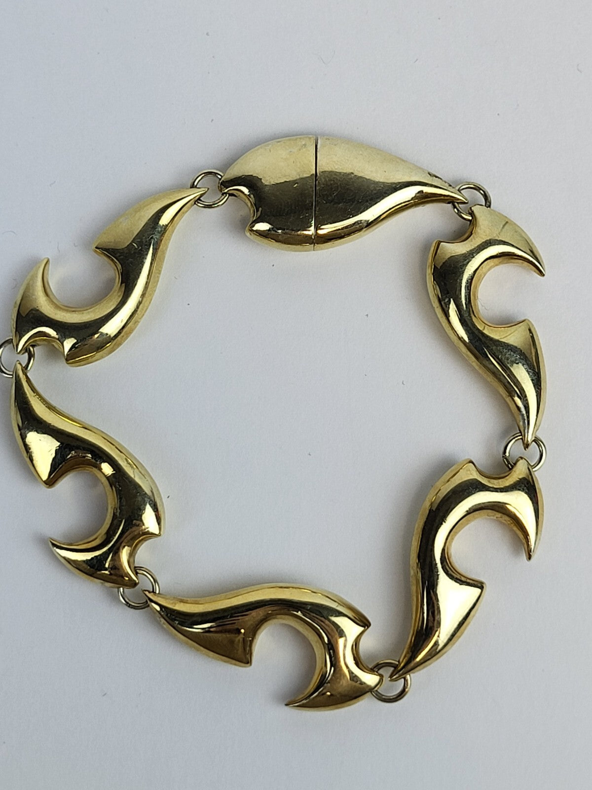 Bottega Veneta Sharp Link Bracelet Sterling Silver 18k Plated Vermeil Size M