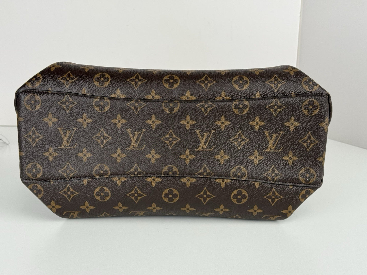 LOUIS VUITTON Monogram Tote Bag Rivory Hand Bag Brown Canvas