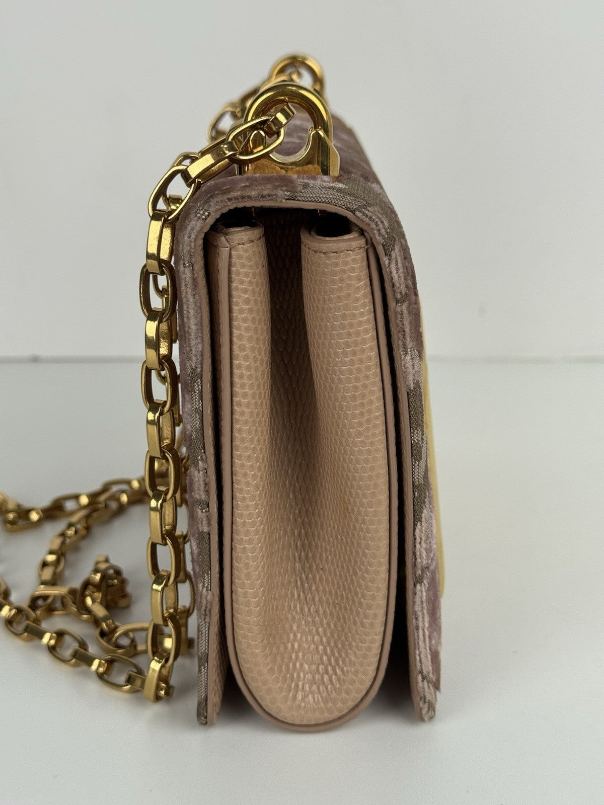 Dolce and Gabbana Pink Corduroy and Leather DG Girls Shoulder Bag