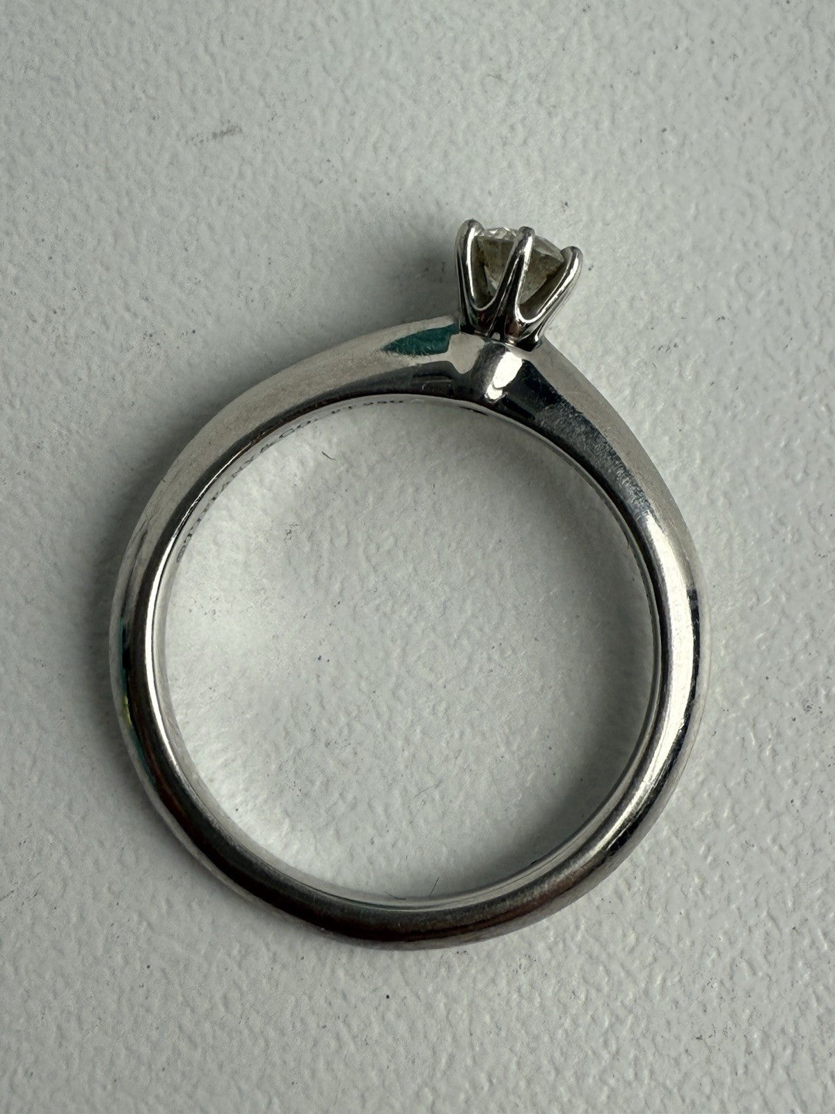 Tiffany & Co Platinum Diamond Engagement Ring 0.15 Carat Brilliant Cut Size 4.75