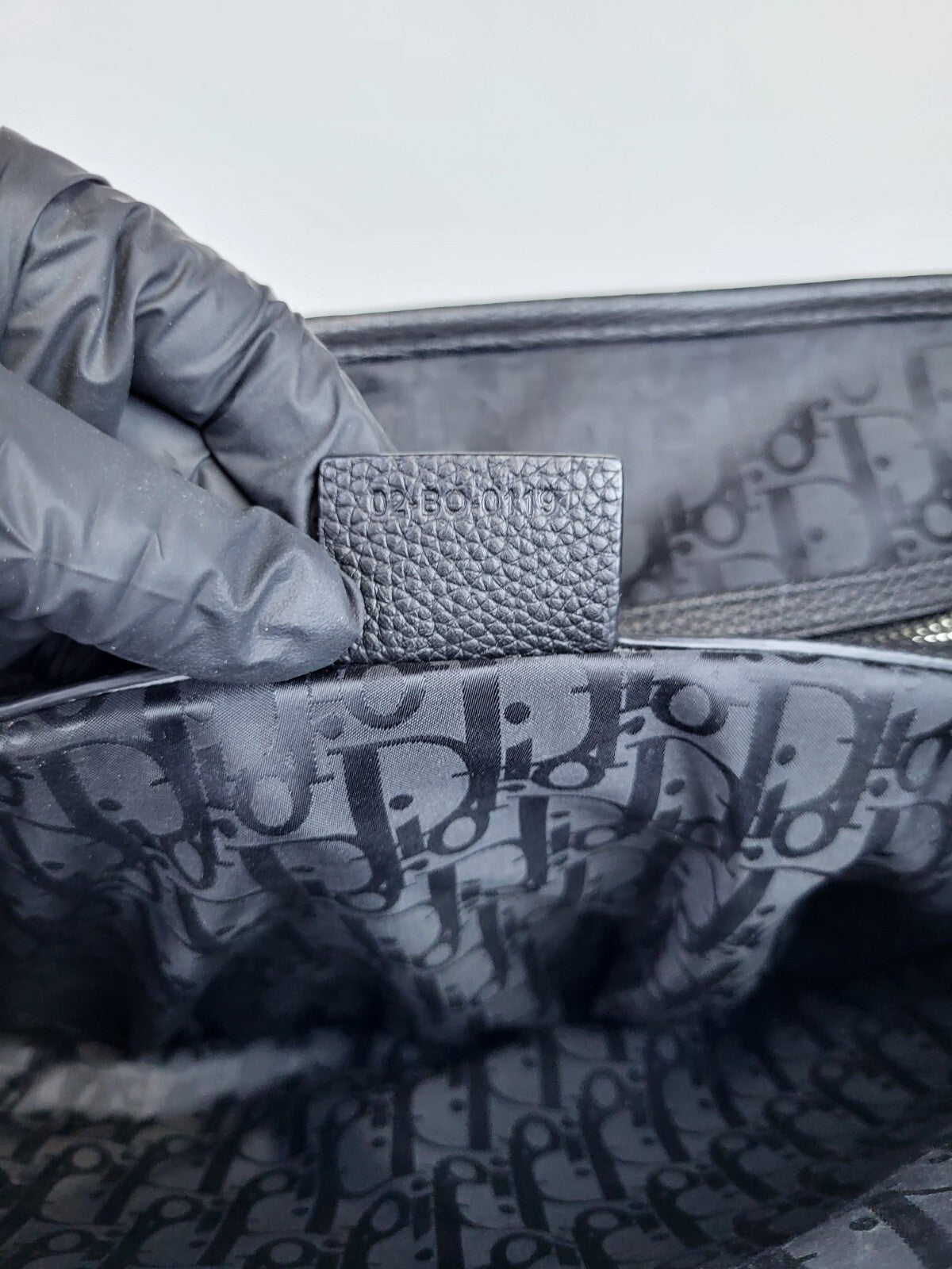 Dior Men's Backpack Saddle Bag Grained Black Leather