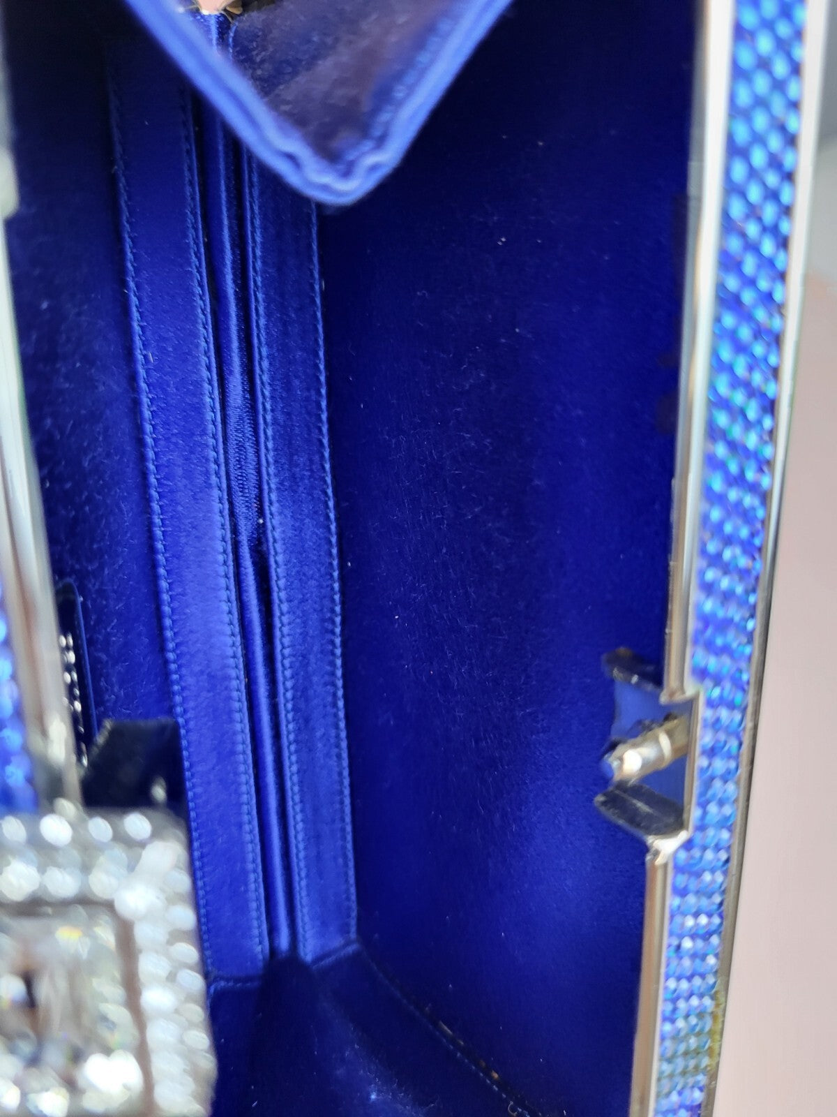 Judith Leiber Clutch Small Dark Navy Crystal/Metal For Women