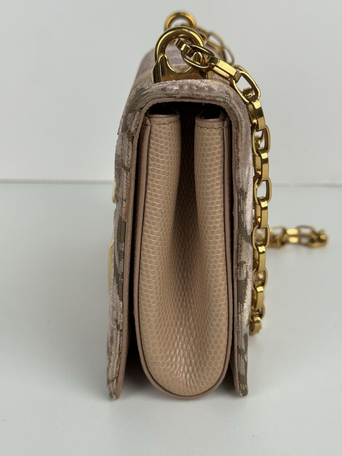 Dolce and Gabbana Pink Corduroy and Leather DG Girls Shoulder Bag