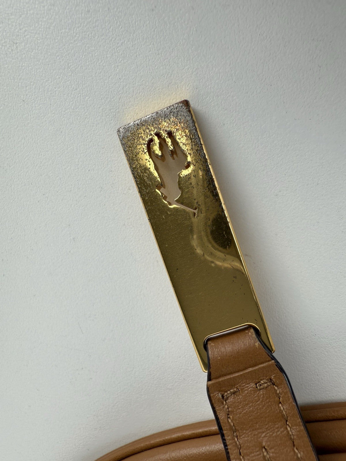 POLO RALPH LAUREN Shoulder Bag Half Moon Shaped Leather Brown